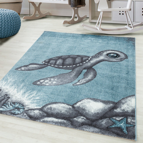 Tappeto per bambini Bambi 0860 Turtle Blu (1)