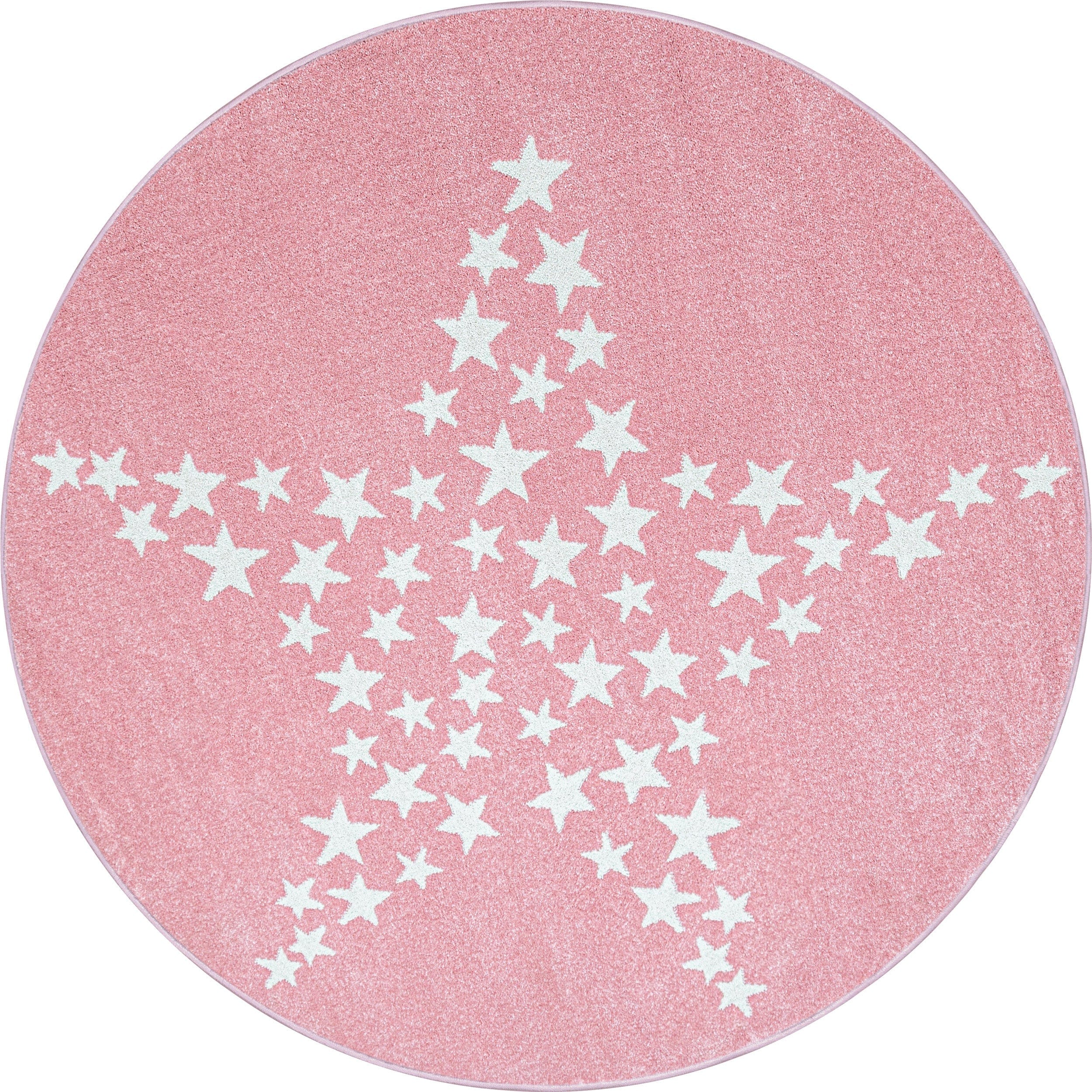 Tappeto per bambini Bambi 0870 Round Stars Rosa & AYYTPCH-BAMBI0870PINK-ROUND