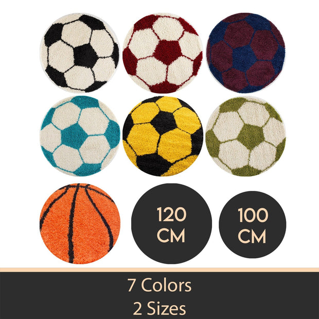 Tappeto per bambini Fun 6001 Round Football Blu (6)