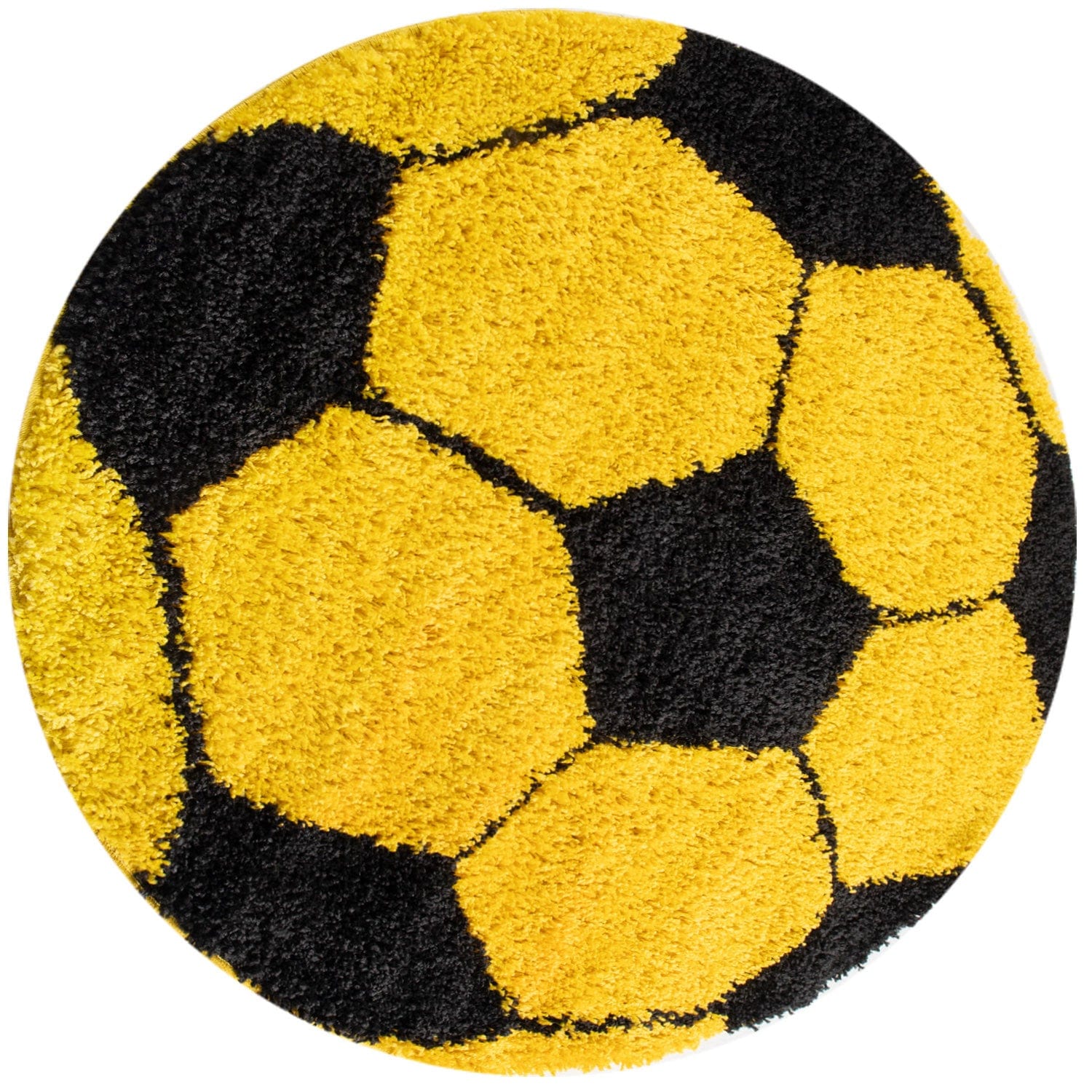 Tappeto per bambini Fun 6001 Round Football Giallo & AYYTPCH-FUN6001YELLOW-ROUND