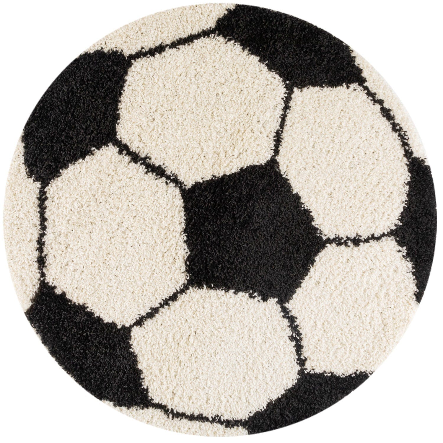 Tappeto per bambini Fun 6001 Round Football Nero & AYYTPCH-FUN6001BLACK-ROUND