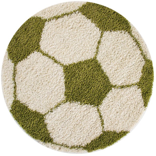 Tappeto per bambini Fun 6001 Round Football Verde & AYYTPCH-FUN6001GREEN-ROUND