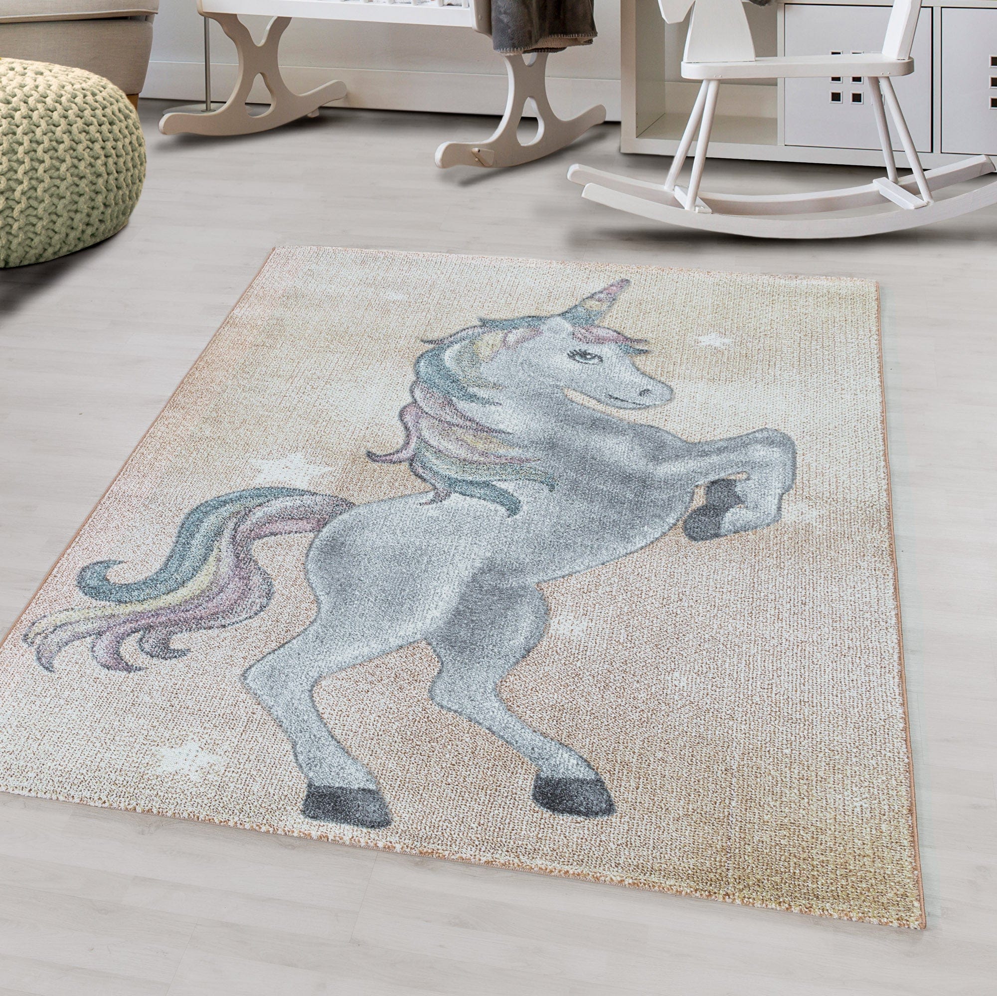 Tappeto per bambini Funny 2102 Unicorn Giallo (1)