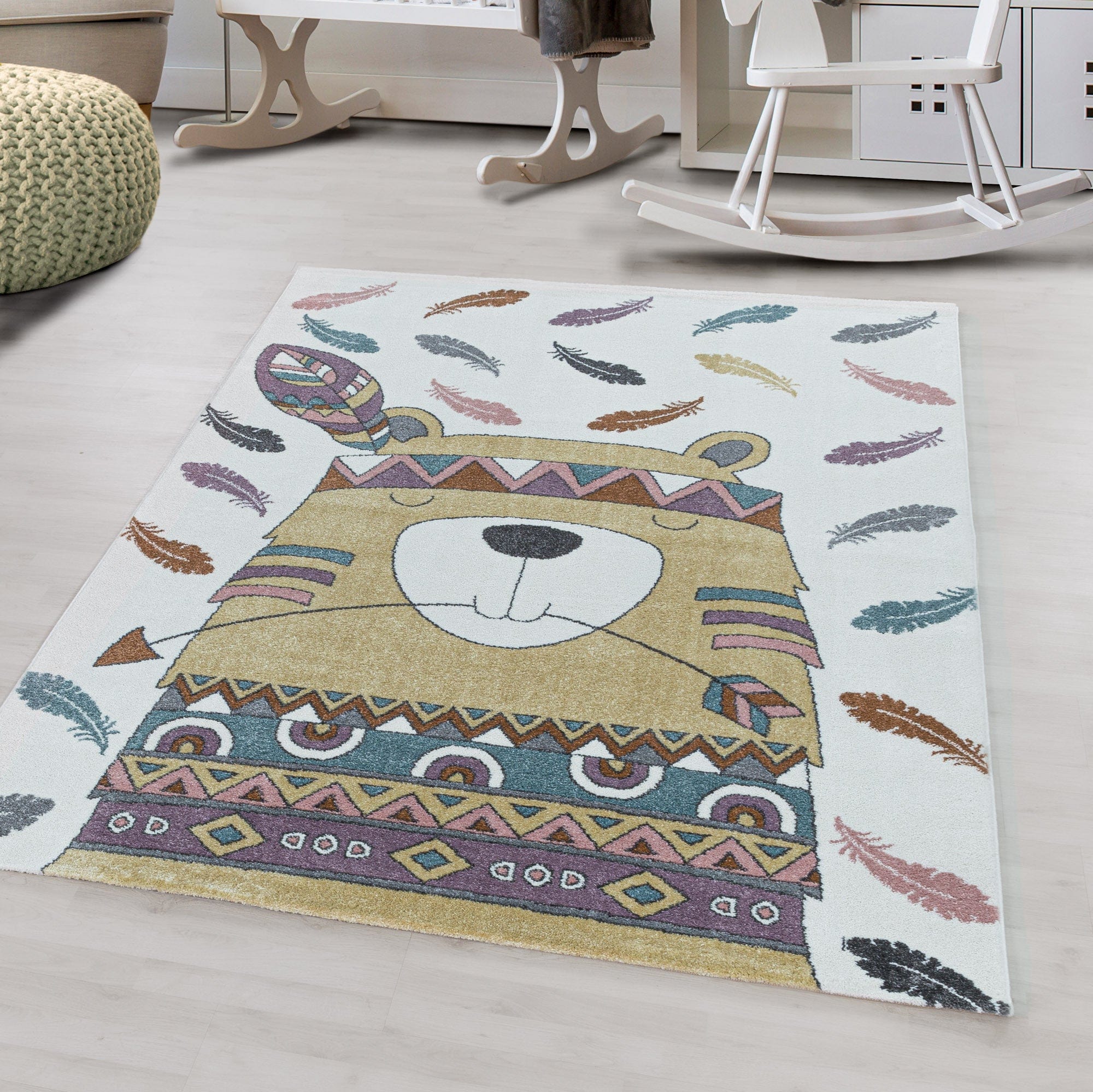 Tappeto per bambini Funny 2104 Bear Giallo (1)