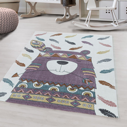 Tappeto per bambini Funny 2104 Bear Violetto (1)