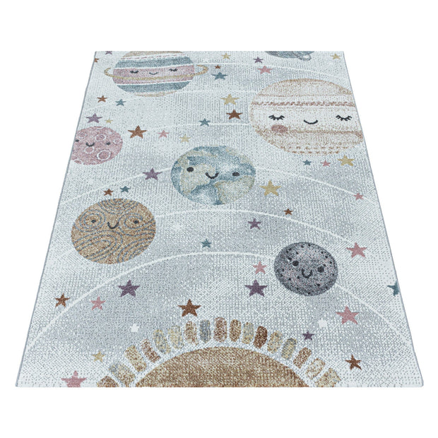 Tappeto per bambini Funny 2105 Planet Space Bianco (2)