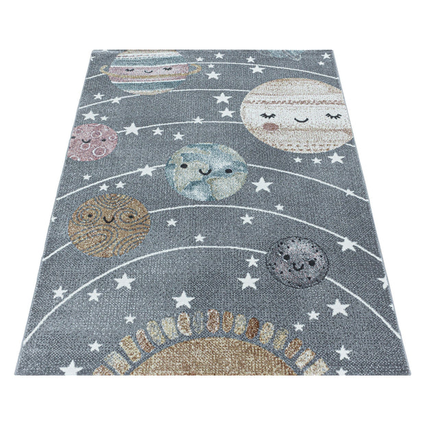 Tappeto per bambini Funny 2105 Planet Space Grigio (2)