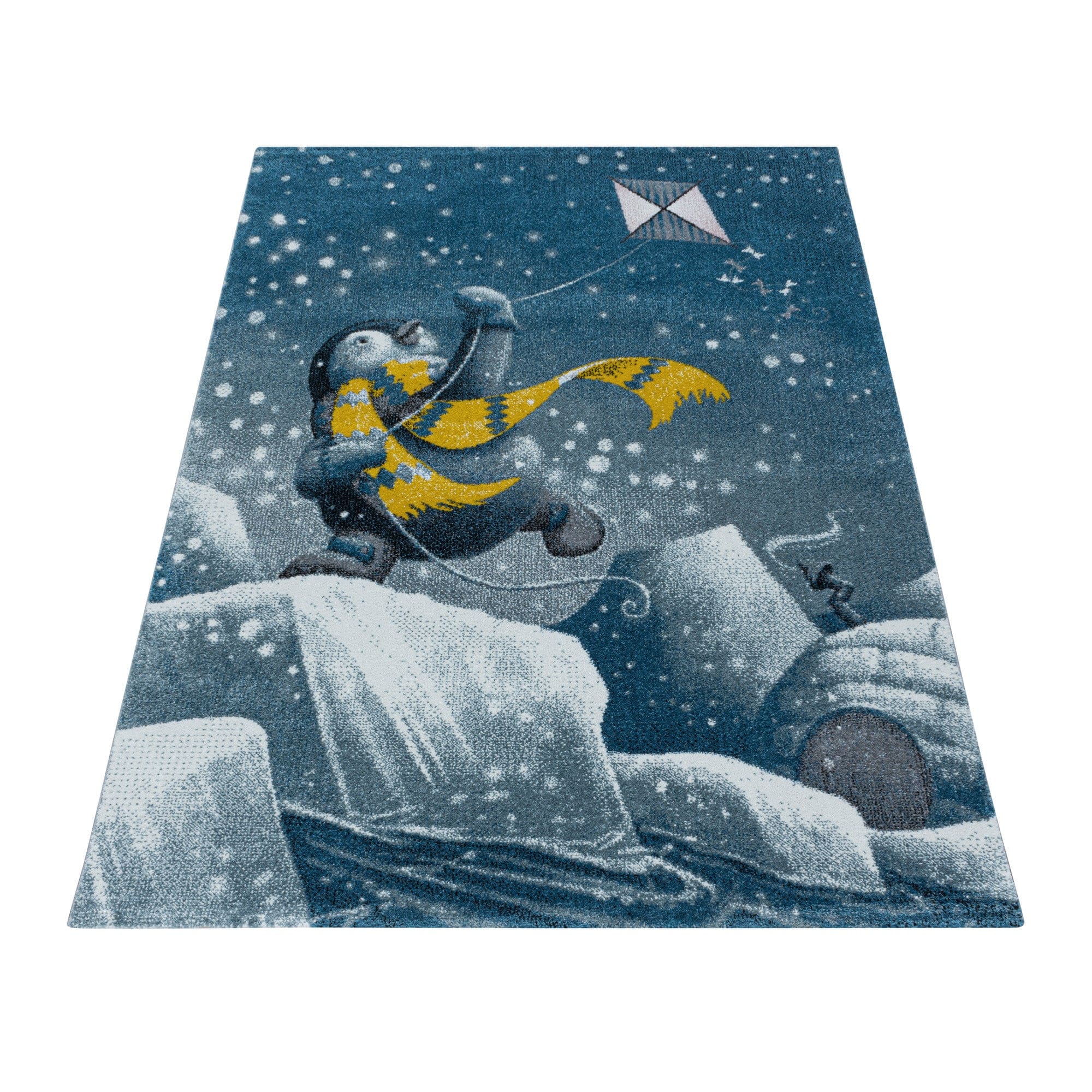 Tappeto per bambini Funny 2110 Penguin Igloo Blu (2)