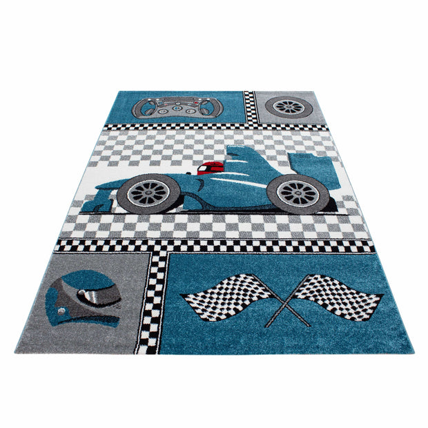 Tappeto per bambini Kids 0460 Racetrack Blu (2)