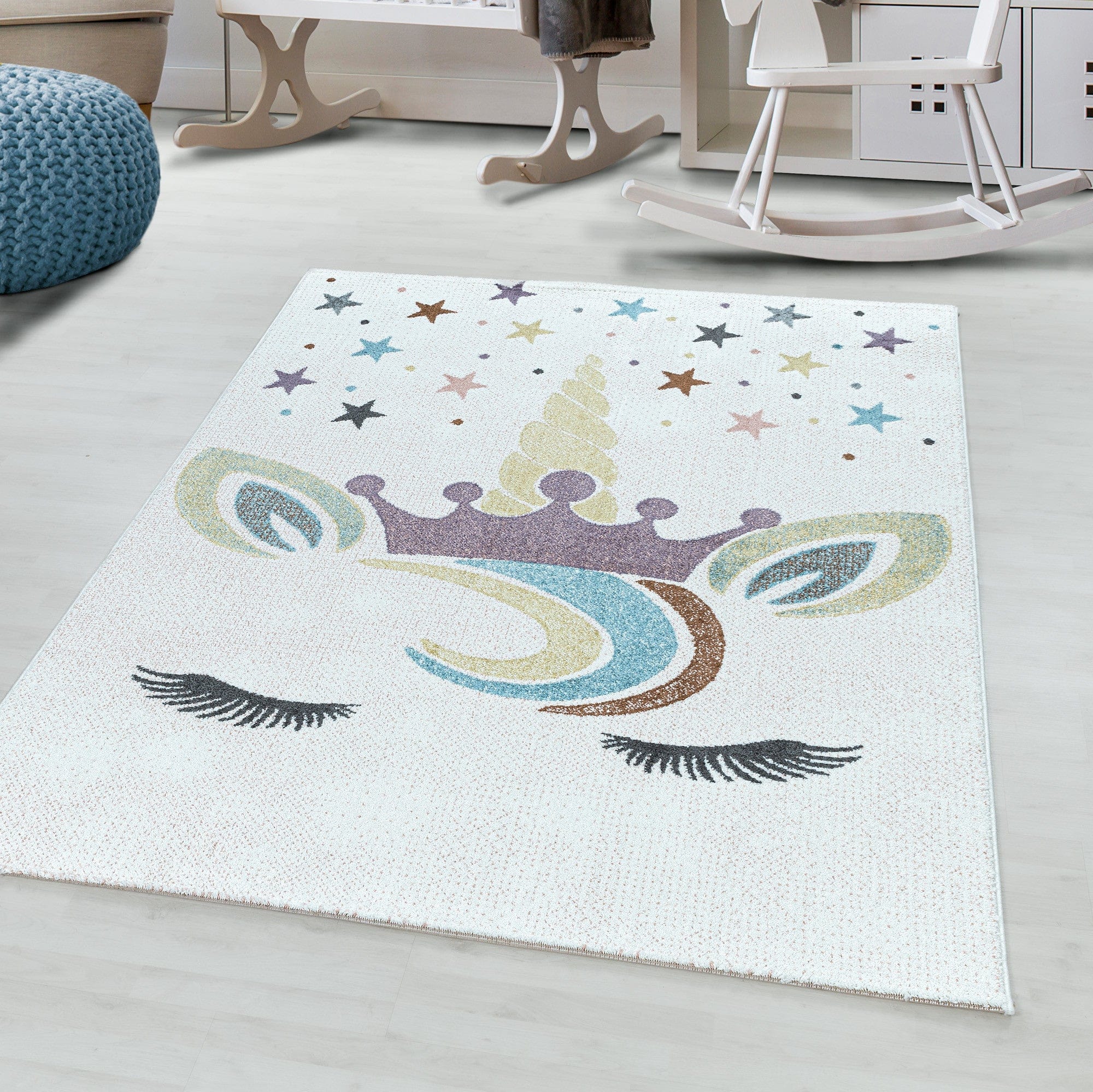 Tappeto per bambini Lucky Bianco (1)