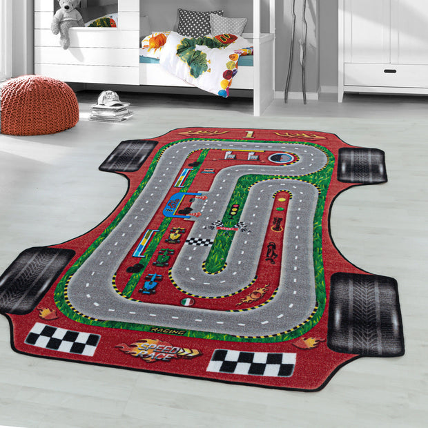 Tappeto per bambini Play 2907 Racetrack Rosso (1)