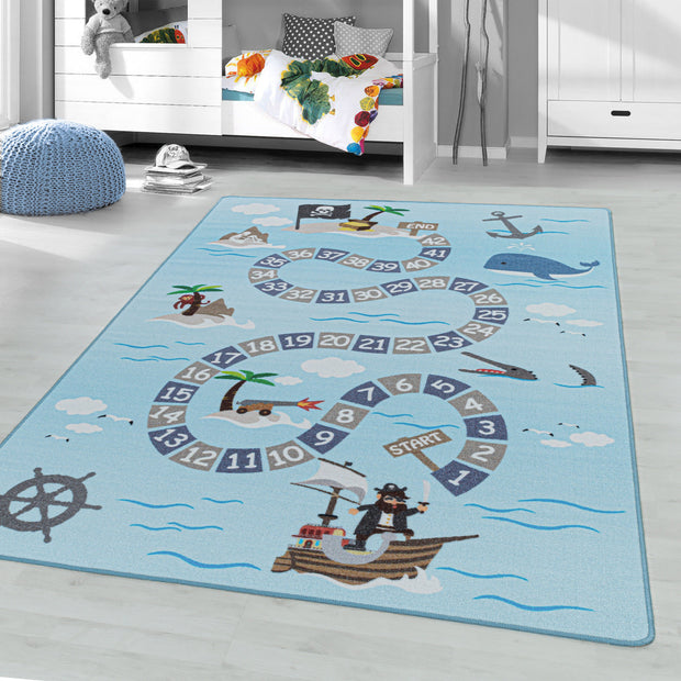 Tappeto per bambini Play 2908 Pirate Blu (1)