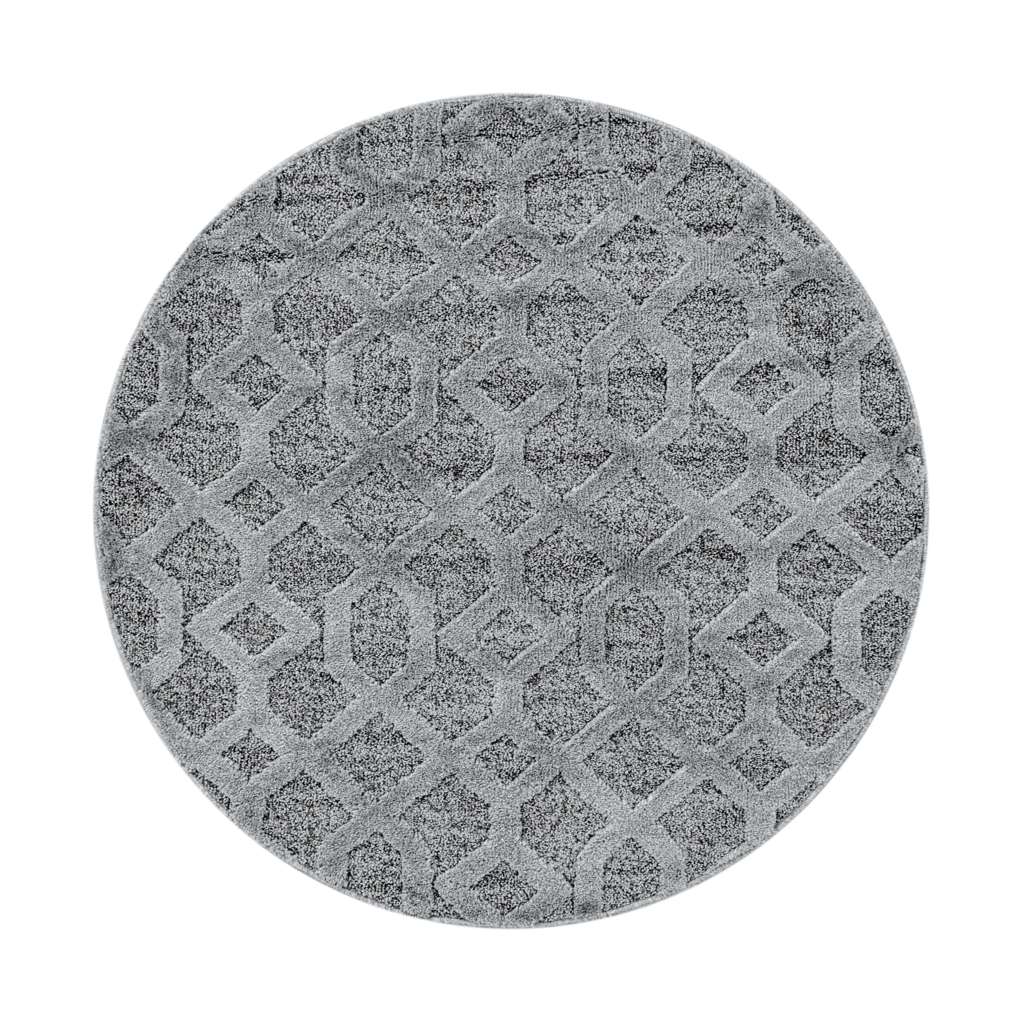 Tappeto Pisa 4702 Round Geometric Grigio & AYYTPCH-PISA4702GREY-ROUND & AYYTPCH-PISA4702GREY-ROUND