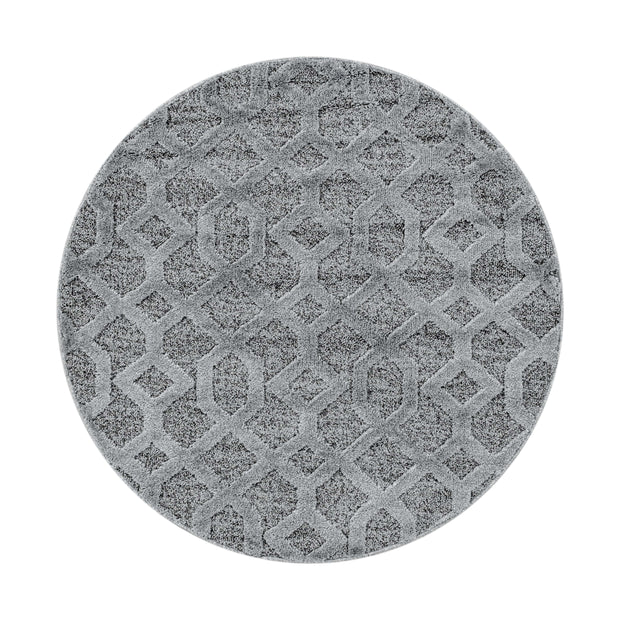 Tappeto Pisa 4702 Round Geometric Grigio & AYYTPCH-PISA4702GREY-ROUND & AYYTPCH-PISA4702GREY-ROUND