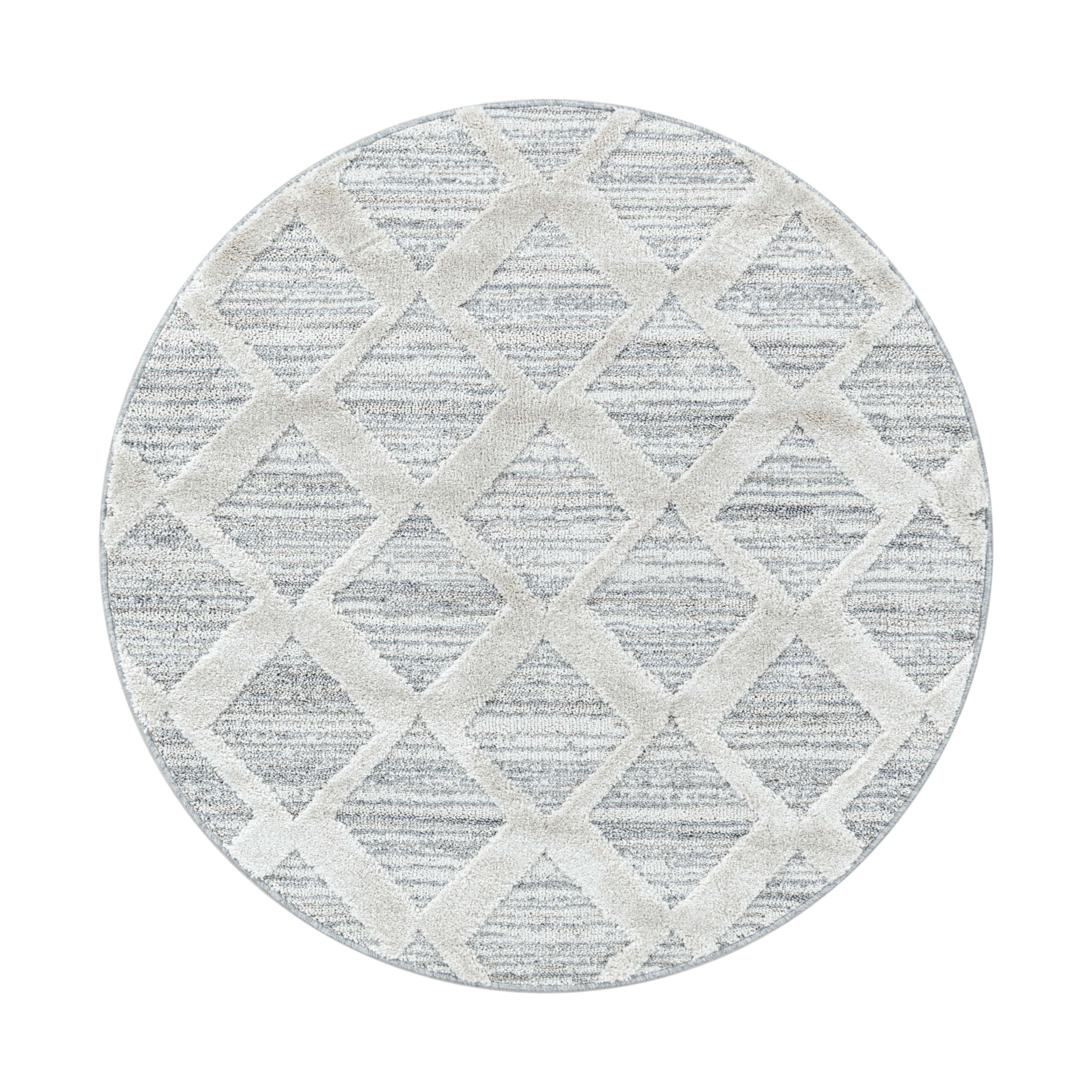 Tappeto Pisa 4703 Round Boho Design Grigio & AYYTPCH-PISA4703GREY-ROUND