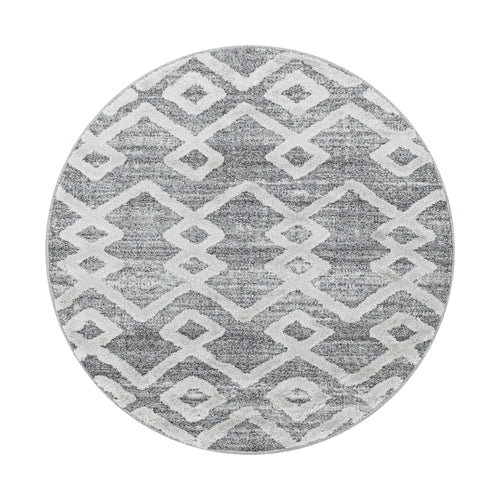 Tappeto Pisa 4704 Round Boho Design Grigio & AYYTPCH-PISA4704GREY-ROUND