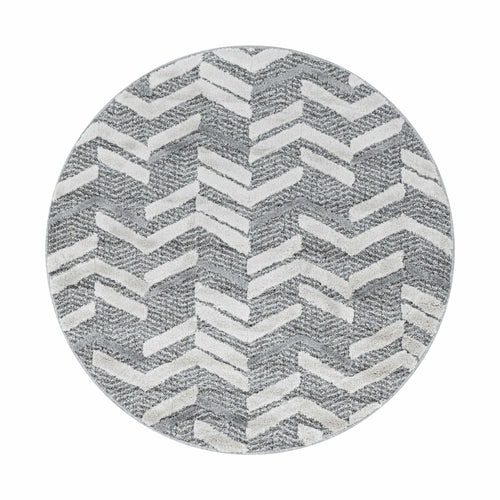 Tappeto Pisa 4705 Round Berber Design Grigio & AYYTPCH-PISA4705GREY-ROUND