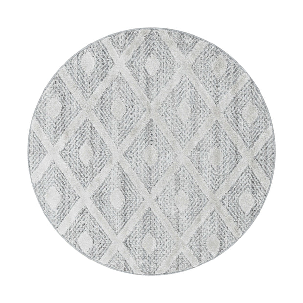 Tappeto Pisa 4707 Round Geometric Grigio & AYYTPCH-PISA4707GREY-ROUND & AYYTPCH-PISA4707GREY-ROUND