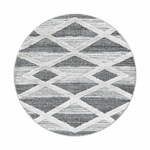 Tappeto Pisa 4709 Round Geometric Grigio & AYYTPCH-PISA4709GREY-ROUND & AYYTPCH-PISA4709GREY-ROUND