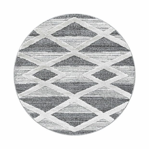 Tappeto Pisa 4709 Round Geometric Grigio & AYYTPCH-PISA4709GREY-ROUND & AYYTPCH-PISA4709GREY-ROUND