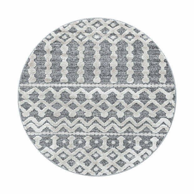 Tappeto Pisa 4710 Round Boho Design Grigio & AYYTPCH-PISA4710GREY-ROUND