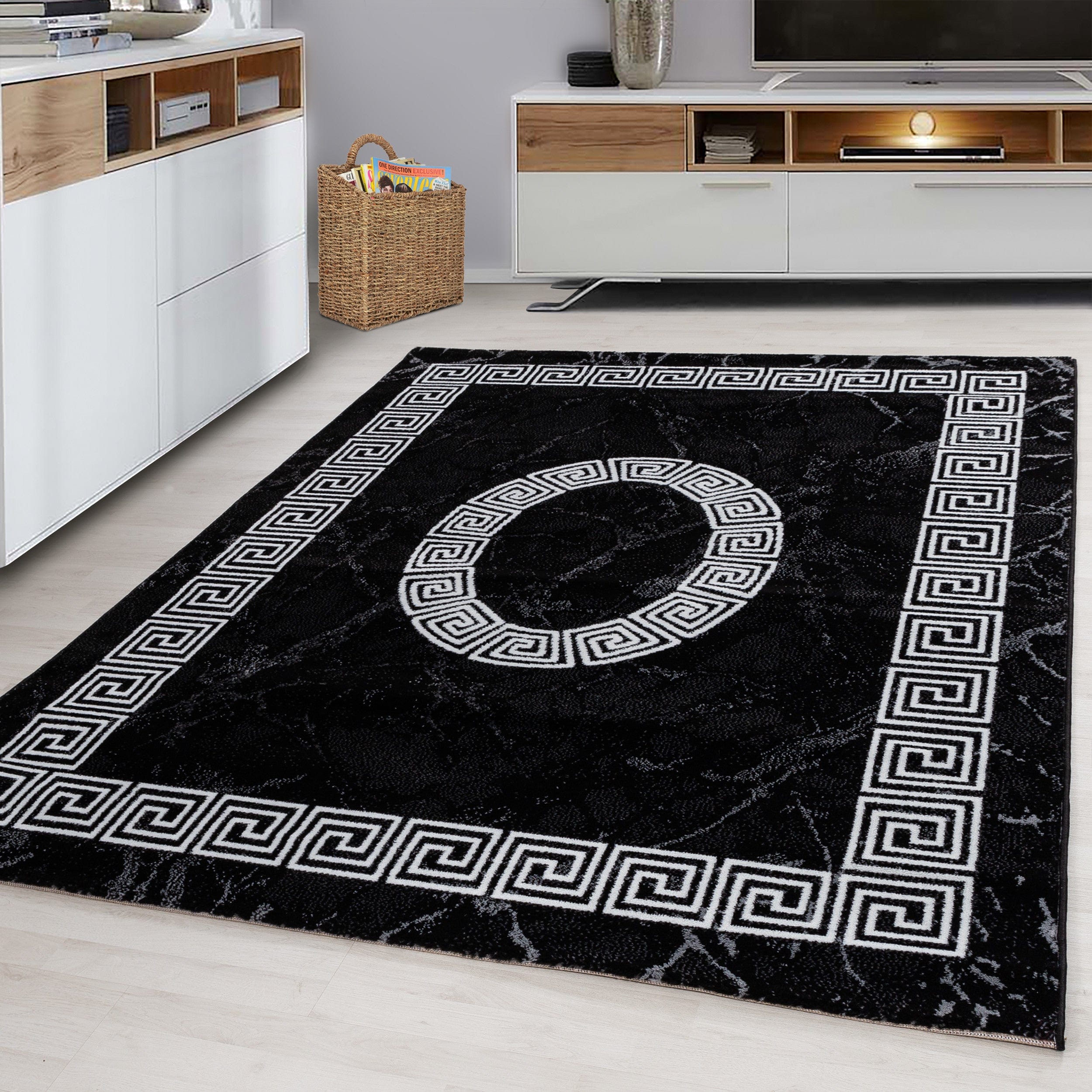 Ayyildiz Teppiche Tappeto Plus 8009 Meander Nero