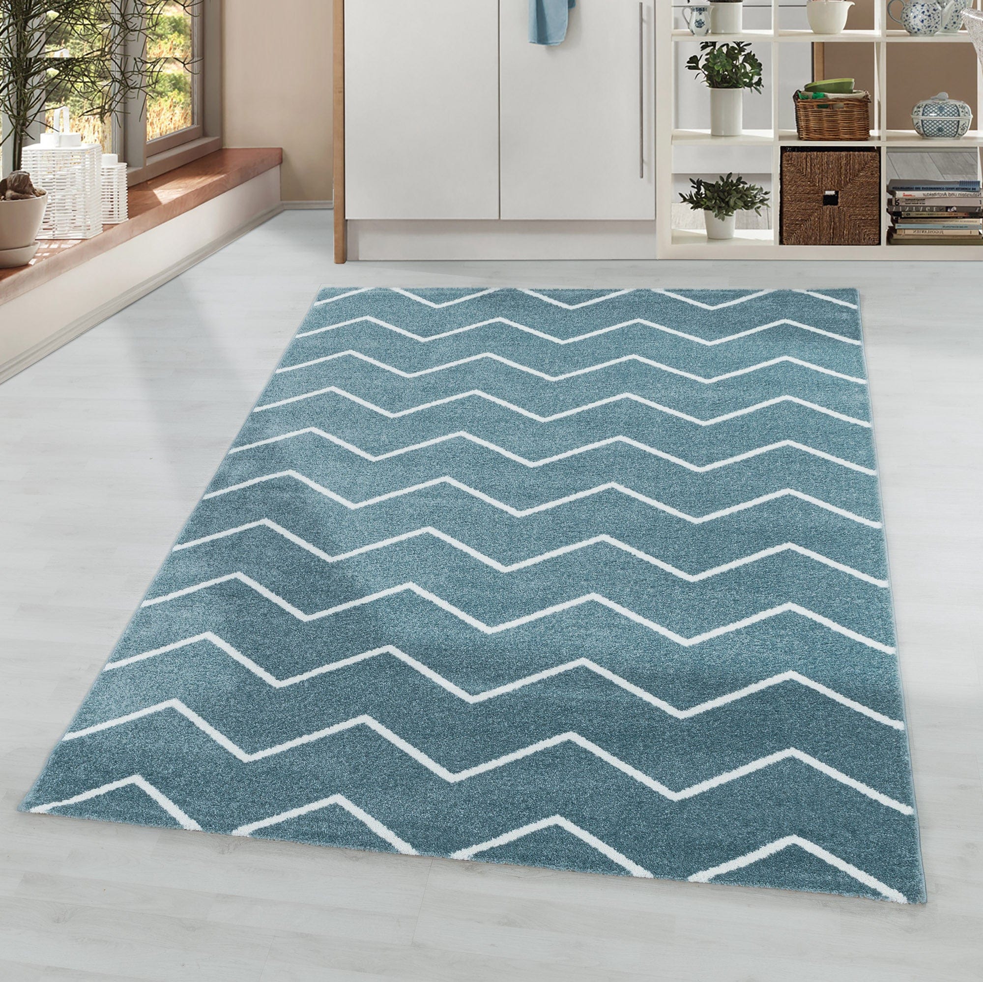 Tappeto Rio 4602 Chevron Design Blu (1)