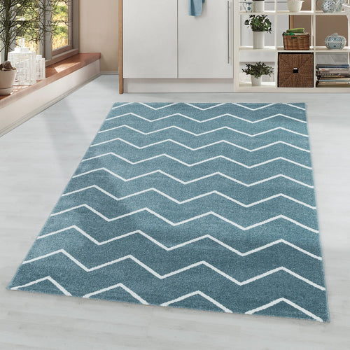 Tappeto Rio 4602 Chevron Design Blu (1)