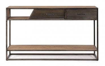 Bizzotto Tavolino consolle con 2 cassetti Janak Naturale