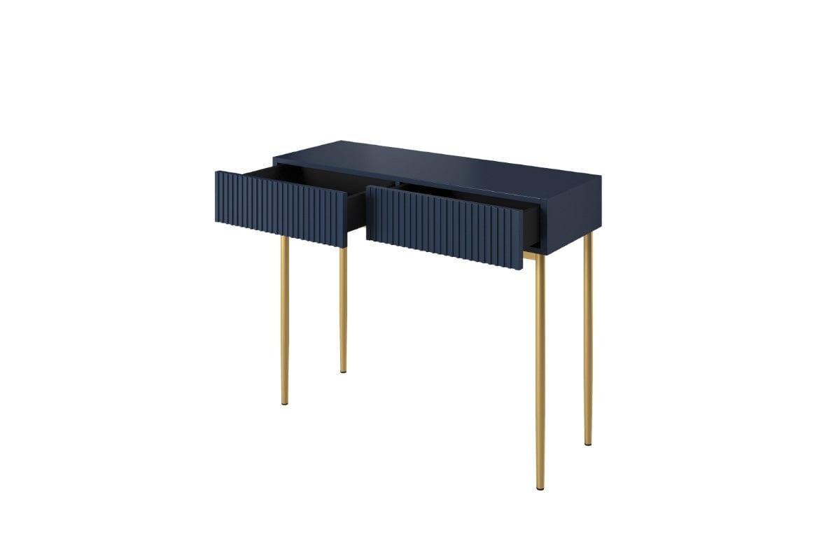 Tavolino consolle con 2 cassetti Nicole 100-2SZ Oro (2)