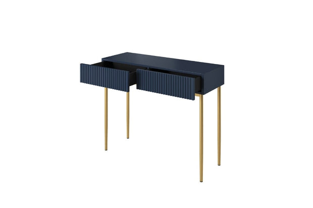 Tavolino consolle con 2 cassetti Nicole 100-2SZ Oro (2)