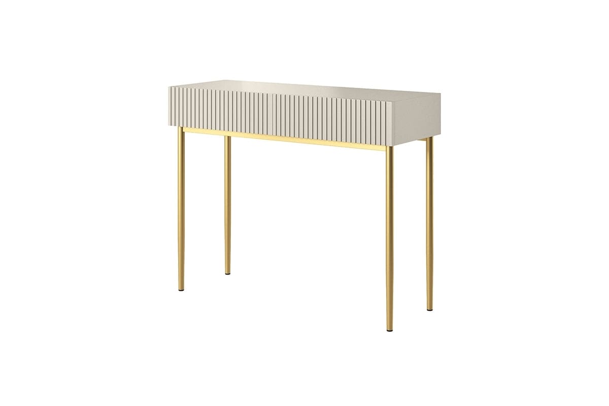 Tavolino consolle con 2 cassetti Nicole 100-2SZ Oro (5)