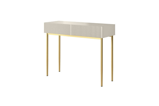 Tavolino consolle con 2 cassetti Nicole 100-2SZ Oro (5)
