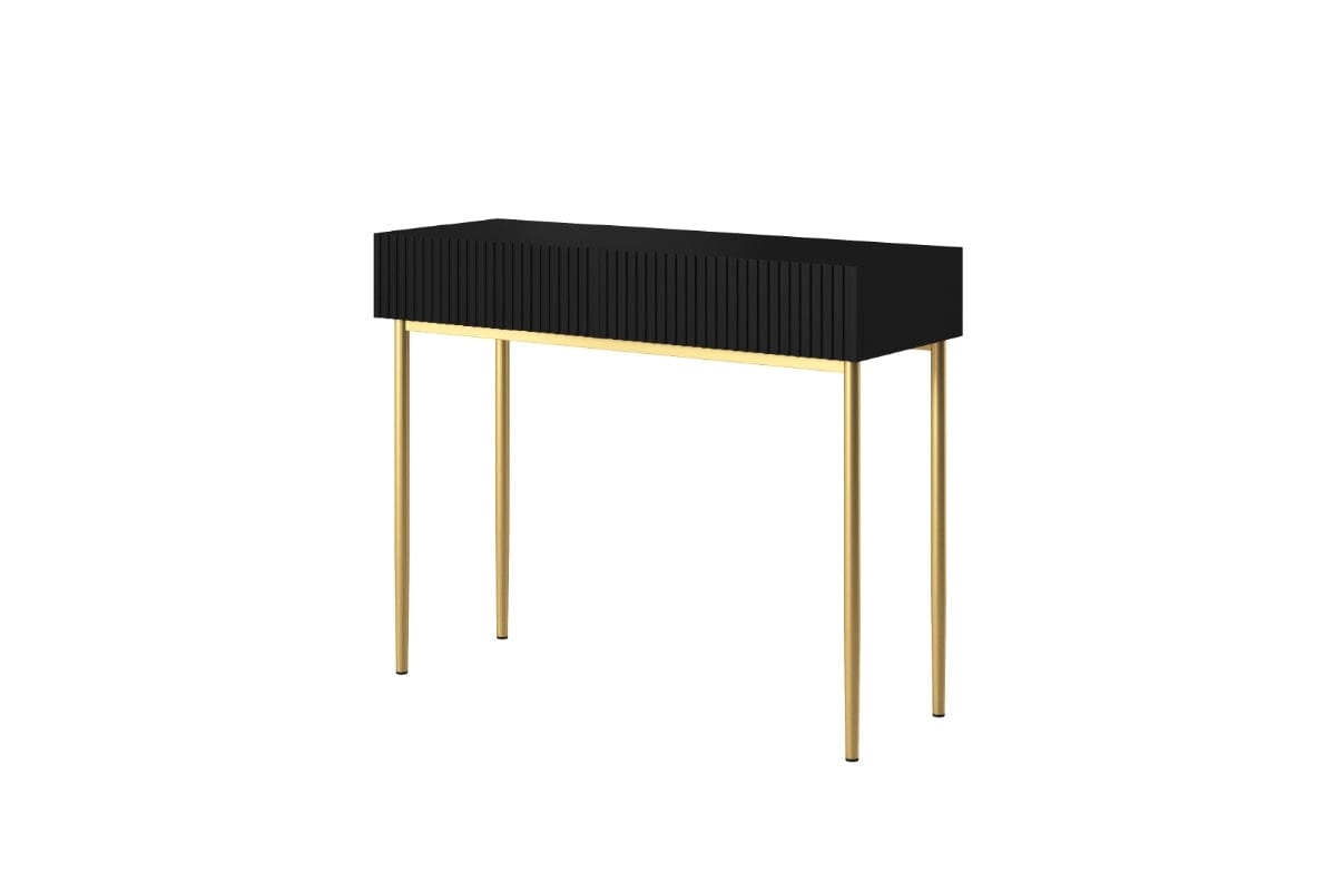 Tavolino consolle con 2 cassetti Nicole 100-2SZ Oro (8)