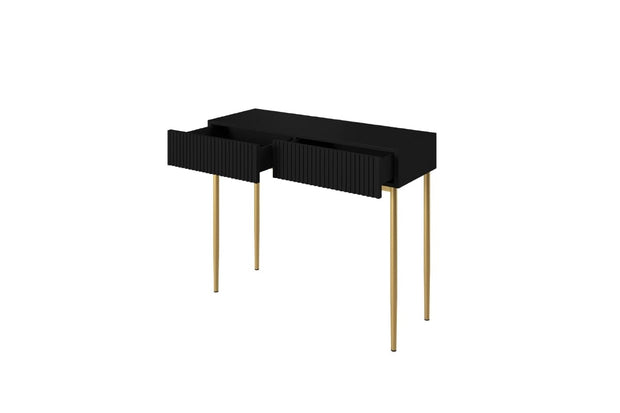 Tavolino consolle con 2 cassetti Nicole 100-2SZ Oro (9)