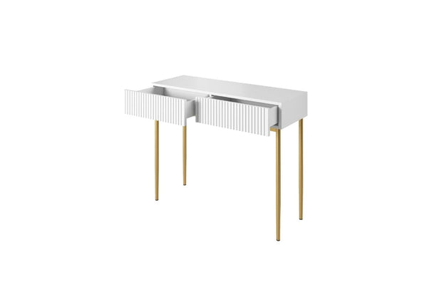 Tavolino consolle con 2 cassetti Nicole 100-2SZ Oro (11)