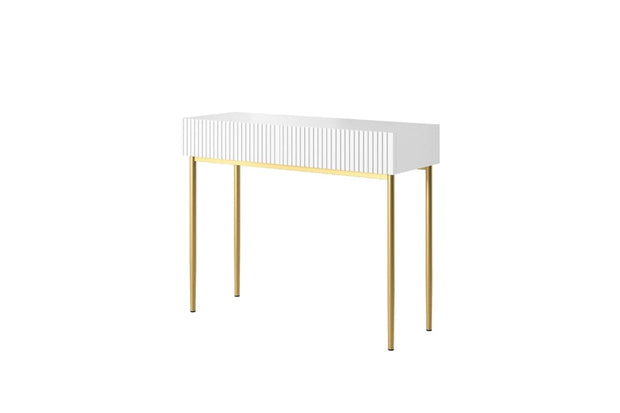 Tavolino consolle con 2 cassetti Nicole 100-2SZ Oro (12)