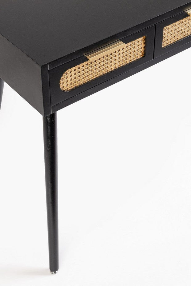 Bizzotto Tavolino consolle con 3 cassetti Josine Nero