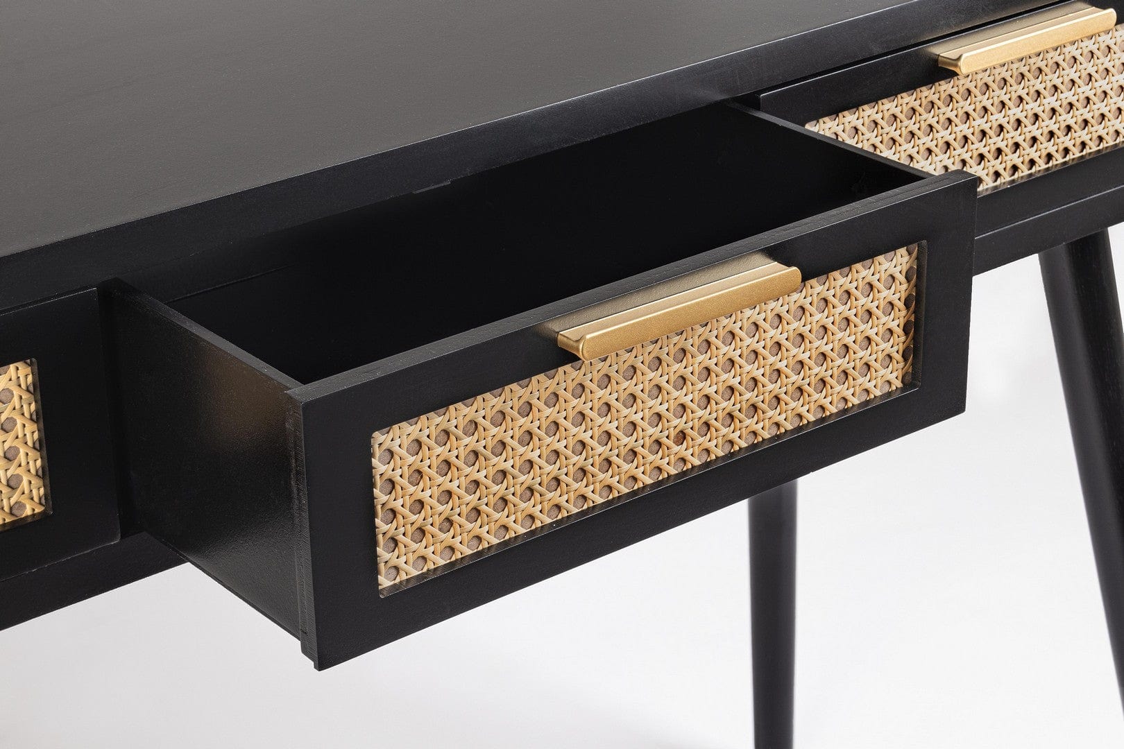 Bizzotto Tavolino consolle con 3 cassetti Josine Nero