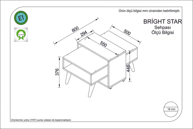 Tavolino da caffè Brightt Noce (1)