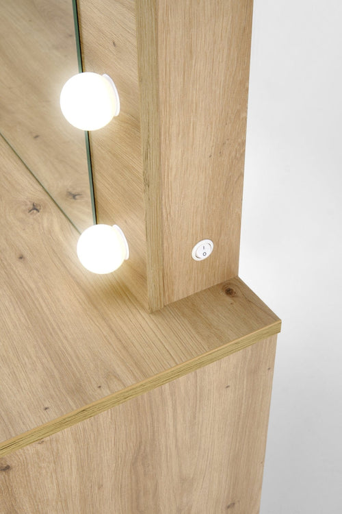 Halmar Tavolino da toeletta con specchio Hollywood Quercia