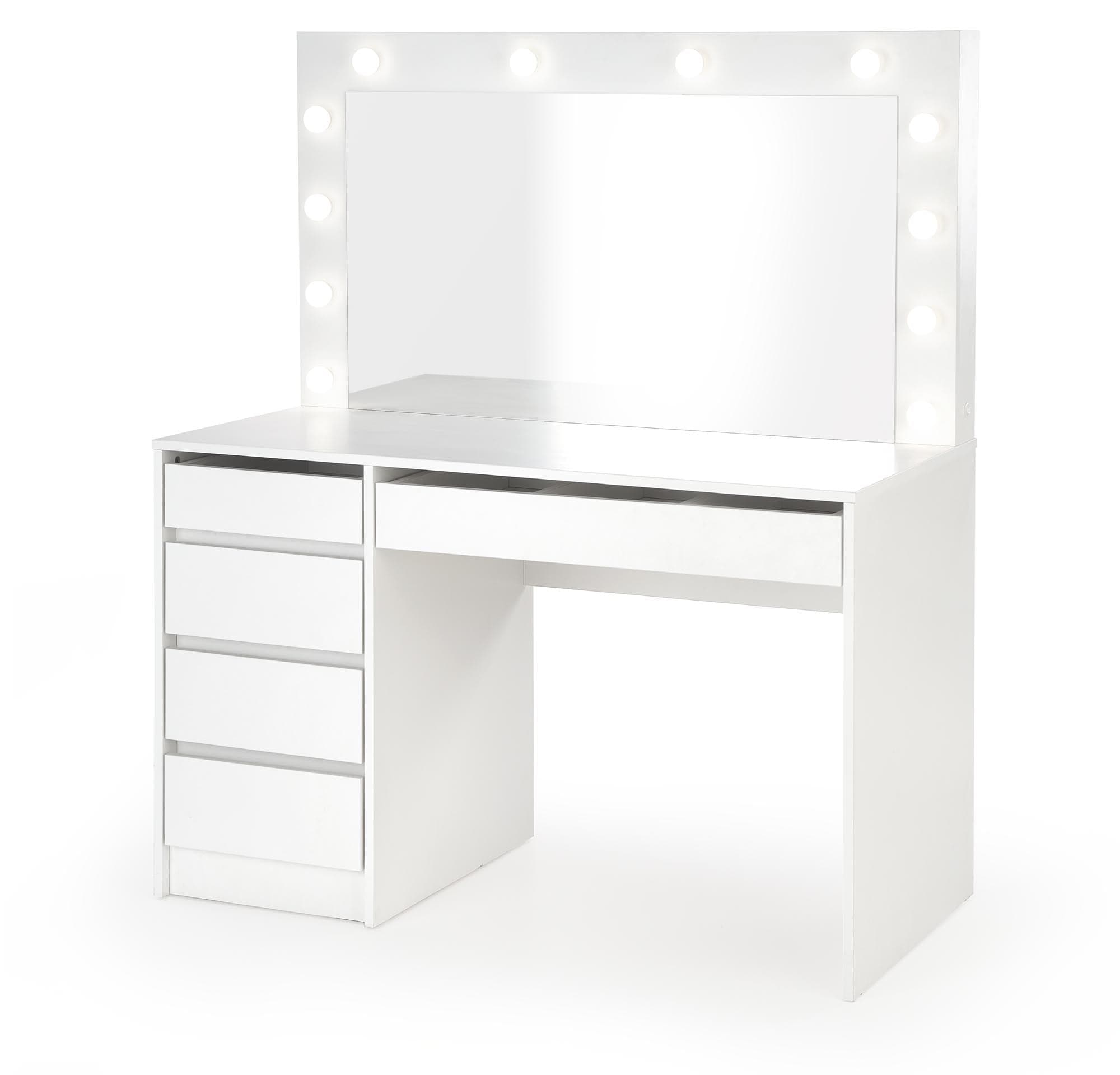 Halmar Tavolino da toeletta con specchio Hollywood XL Bianco