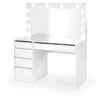 Halmar Tavolino da toeletta con specchio Hollywood XL Bianco