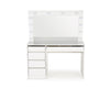 Halmar Tavolino da toeletta con specchio Hollywood XL Bianco