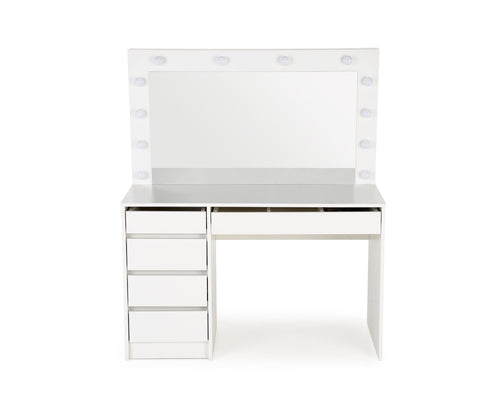 Halmar Tavolino da toeletta con specchio Hollywood XL Bianco
