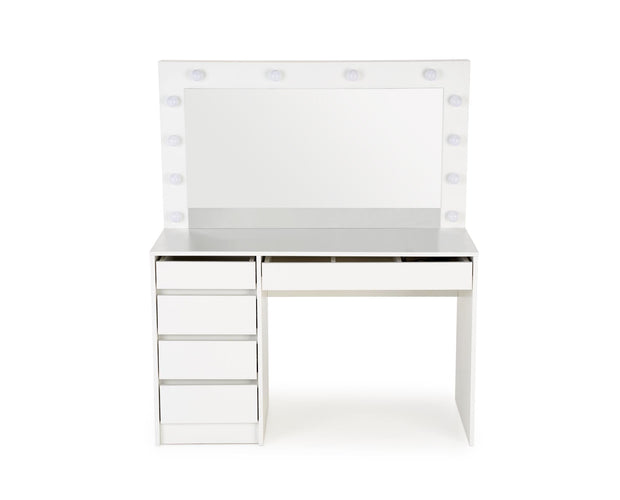 Halmar Tavolino da toeletta con specchio Hollywood XL Bianco