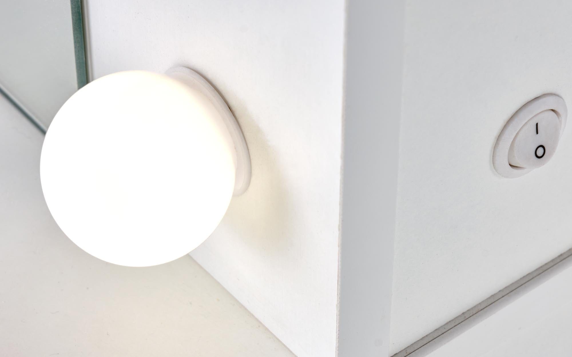Halmar Tavolino da toeletta con specchio Hollywood XL Bianco