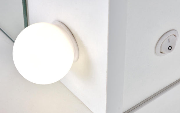 Halmar Tavolino da toeletta con specchio Hollywood XL Bianco