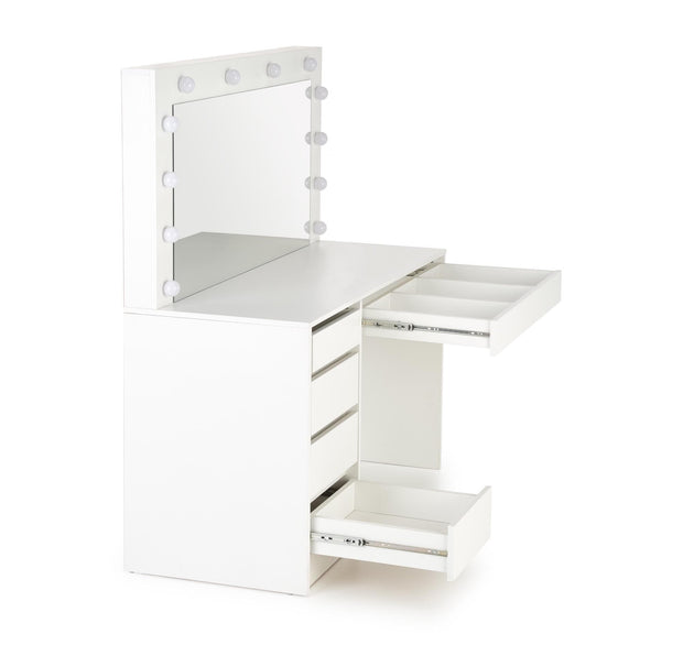 Halmar Tavolino da toeletta con specchio Hollywood XL Bianco