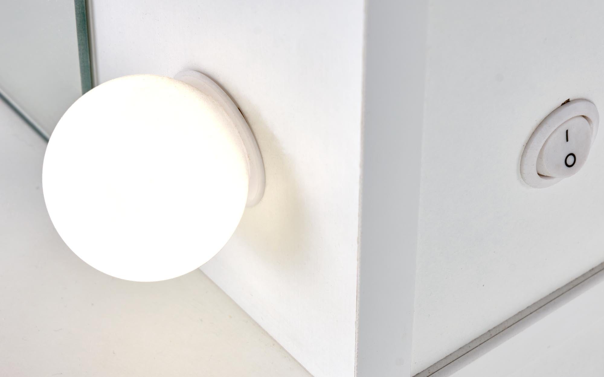 Halmar Tavolino da toeletta con specchio Hollywood XL Bianco